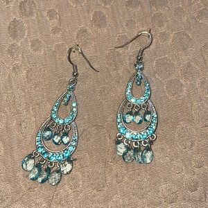 Teal sparkle earrings